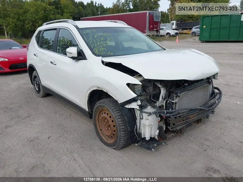 NISSAN ROGUE 2014, VIN 5N1AT2MTXEC793403