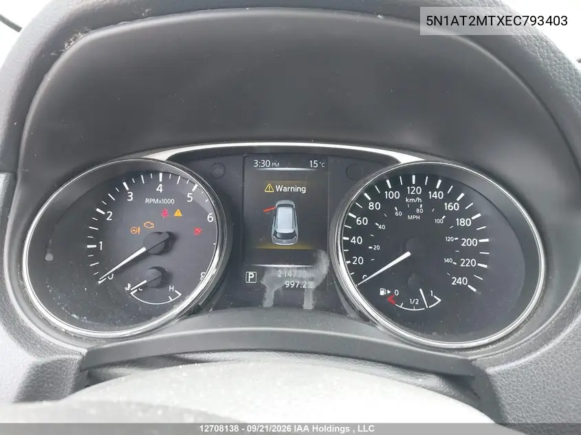 2014 NISSAN ROGUE VIN 5N1AT2MTXEC793403 — фото 7