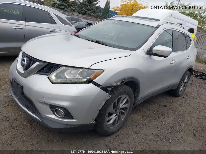 2014 NISSAN ROGUE VIN 5N1AT2MV3EC830115 — фото 2