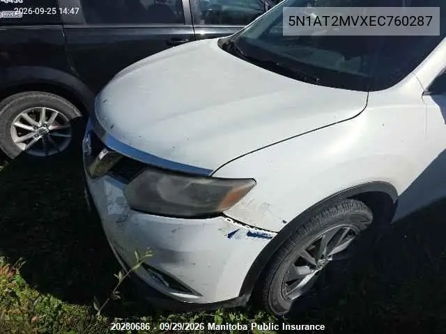 NISSAN ROGUE 2014, VIN 5N1AT2MVXEC760287