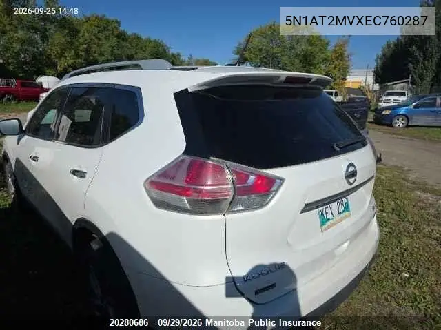 2014 NISSAN ROGUE VIN 5N1AT2MVXEC760287 — фото 3