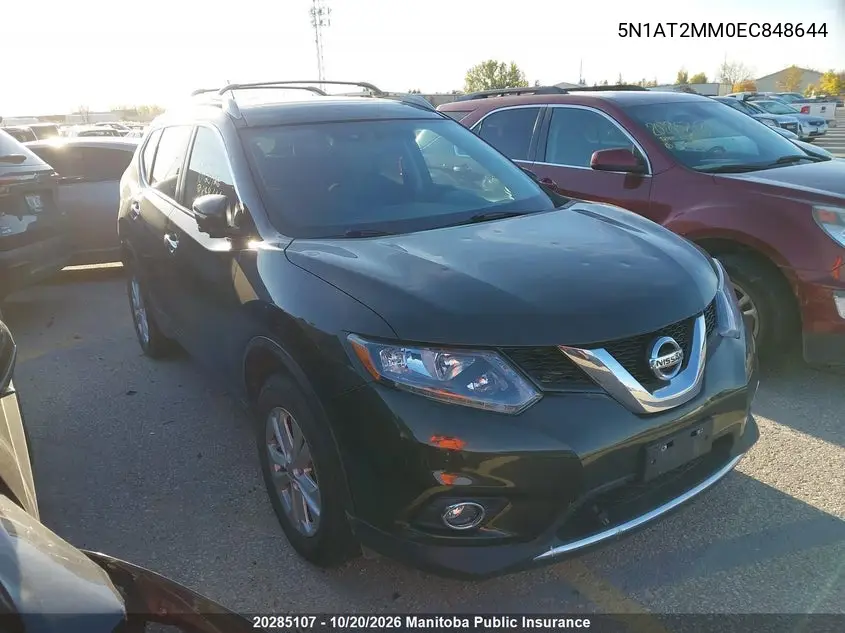 NISSAN ROGUE 2014, VIN 5N1AT2MM0EC848644