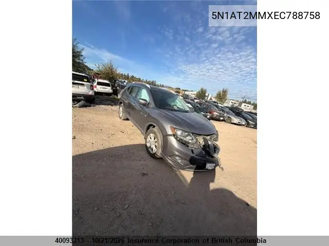 NISSAN ROGUE 2014, VIN 5N1AT2MMXEC788758