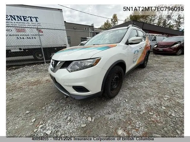 2014 NISSAN ROGUE VIN 5N1AT2MT7EC796095 — фото 2