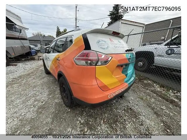 2014 NISSAN ROGUE VIN 5N1AT2MT7EC796095 — фото 3