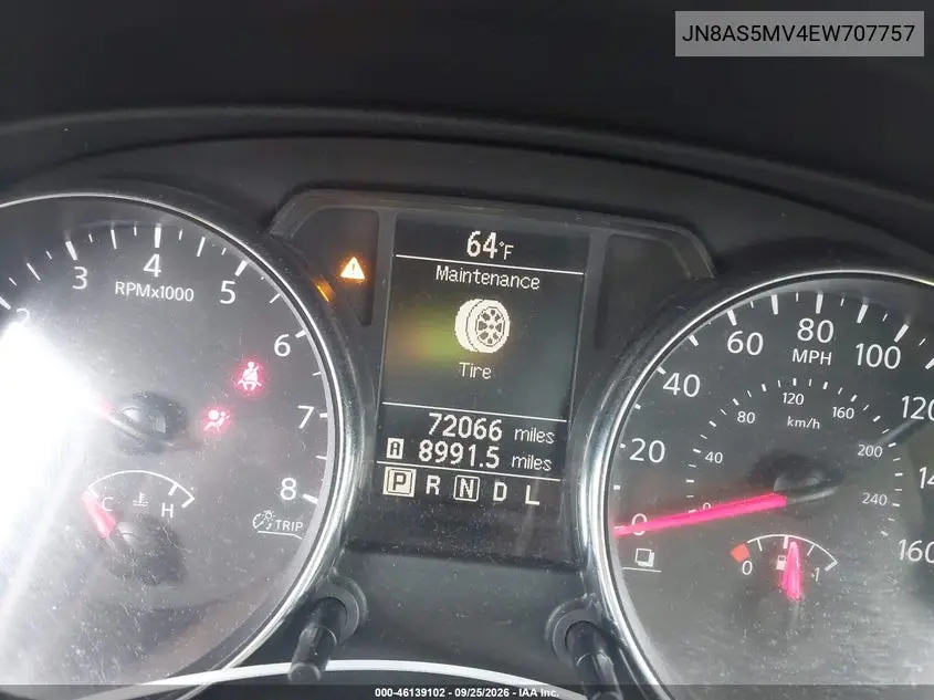 2014 NISSAN ROGUE VIN JN8AS5MV4EW707757 — фото 7