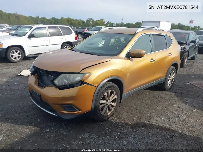2014 NISSAN ROGUE VIN 5N1AT2MVXEC781544 — фото 2