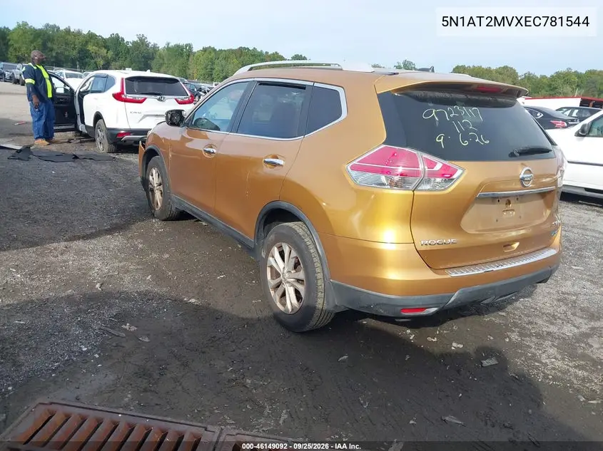 2014 NISSAN ROGUE VIN 5N1AT2MVXEC781544 — фото 3