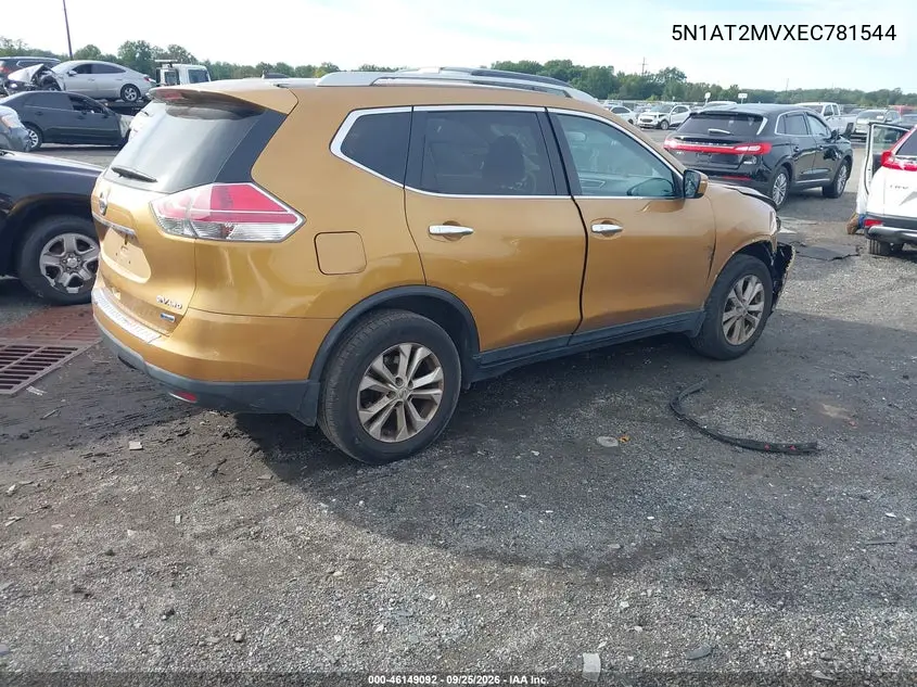 2014 NISSAN ROGUE VIN 5N1AT2MVXEC781544 — фото 4