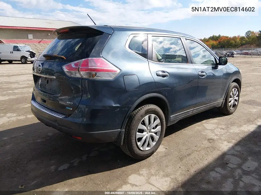 2014 NISSAN ROGUE VIN 5N1AT2MV0EC814602 — фото 4