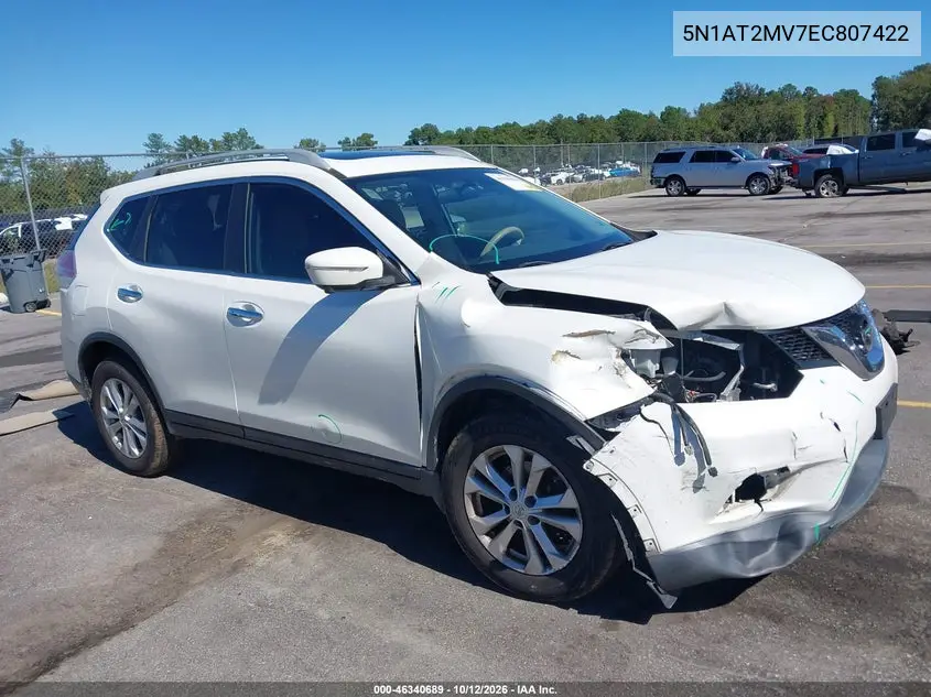 NISSAN ROGUE 2014, VIN 5N1AT2MV7EC807422