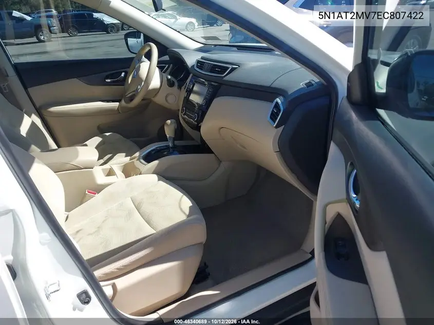 2014 NISSAN ROGUE VIN 5N1AT2MV7EC807422 — фото 5