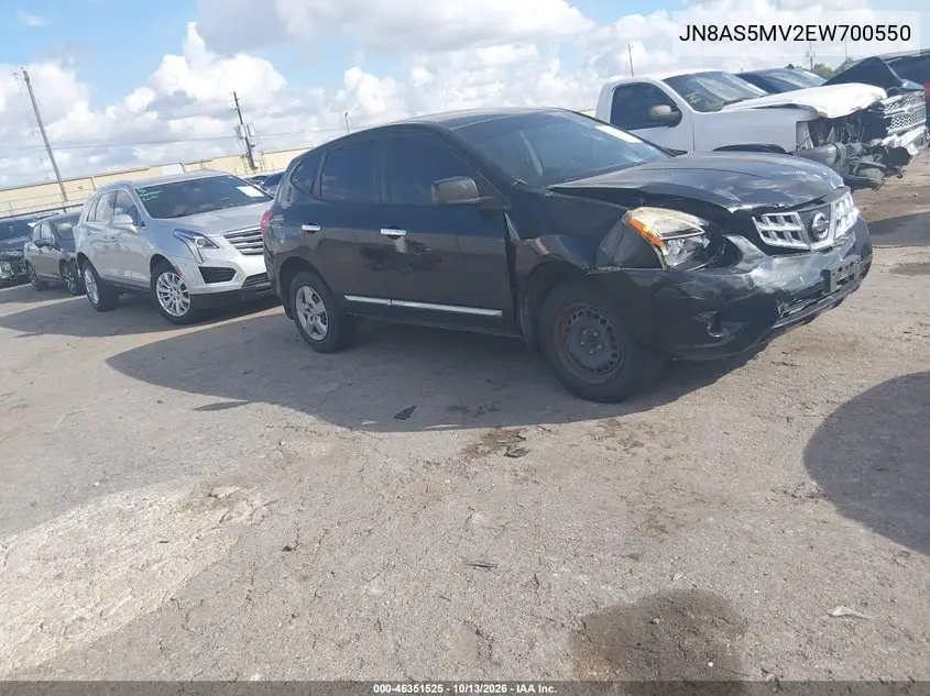 NISSAN ROGUE 2014, VIN JN8AS5MV2EW700550
