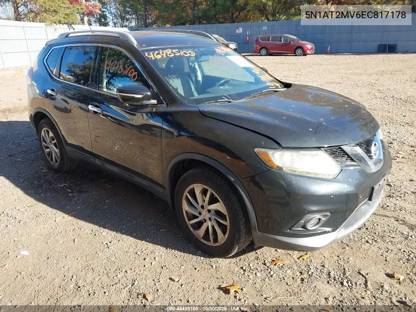 NISSAN ROGUE 2014, VIN 5N1AT2MV6EC817178