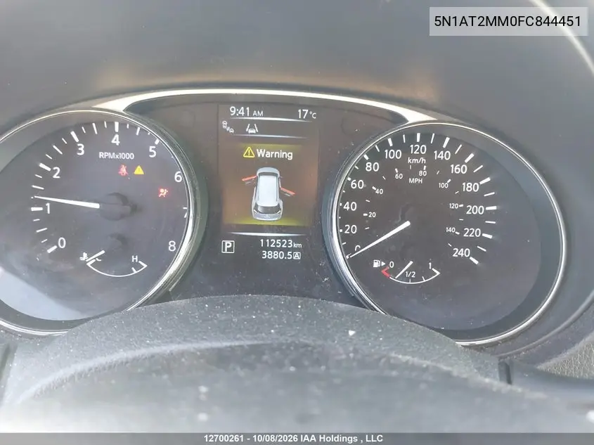 2015 NISSAN ROGUE VIN 5N1AT2MM0FC844451 — фото 7