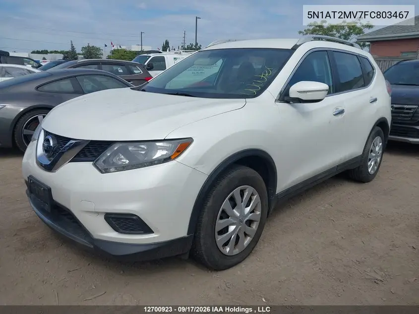 2015 NISSAN ROGUE VIN 5N1AT2MV7FC803467 — фото 2