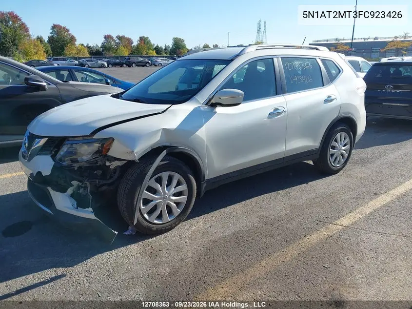 2015 NISSAN ROGUE VIN 5N1AT2MT3FC923426 — фото 2