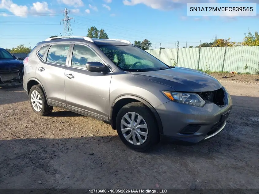 NISSAN ROGUE 2015, VIN 5N1AT2MV0FC839565