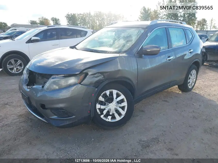 2015 NISSAN ROGUE VIN 5N1AT2MV0FC839565 — фото 2