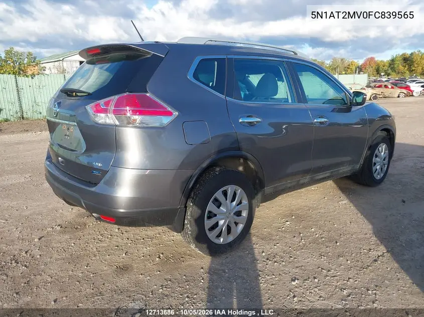 2015 NISSAN ROGUE VIN 5N1AT2MV0FC839565 — фото 4