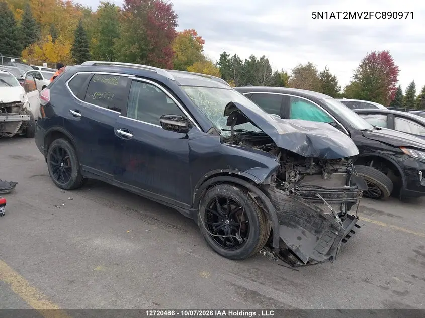 NISSAN ROGUE 2015, VIN 5N1AT2MV2FC890971