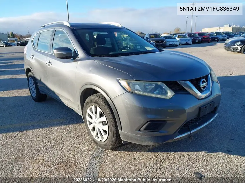 NISSAN ROGUE 2015, VIN 5N1AT2MV1FC836349