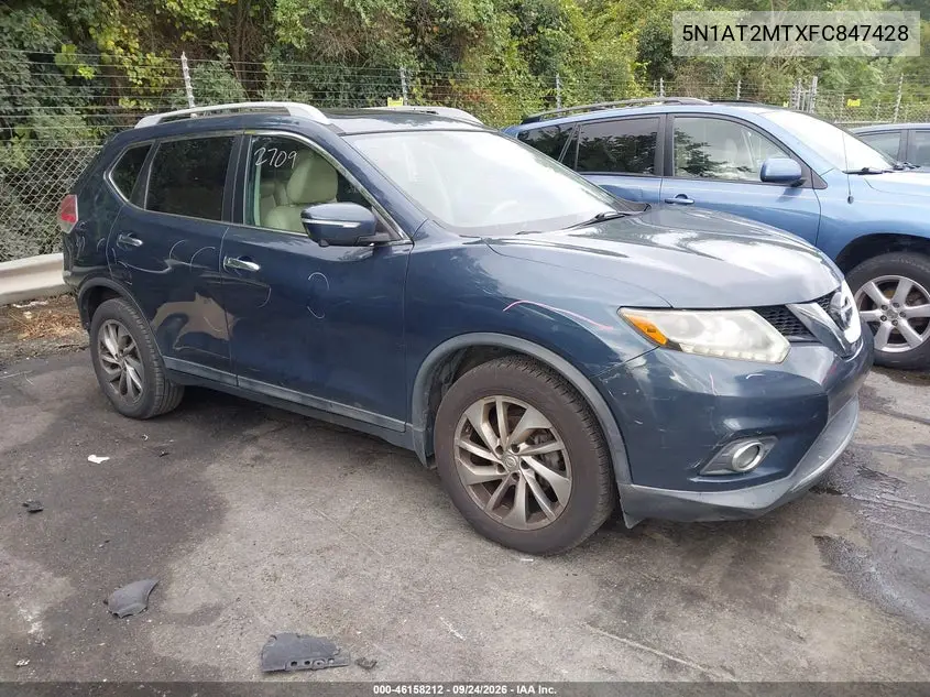NISSAN ROGUE 2015, VIN 5N1AT2MTXFC847428
