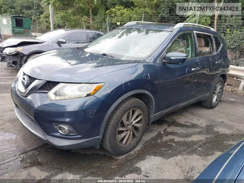 2015 NISSAN ROGUE VIN 5N1AT2MTXFC847428 — фото 2