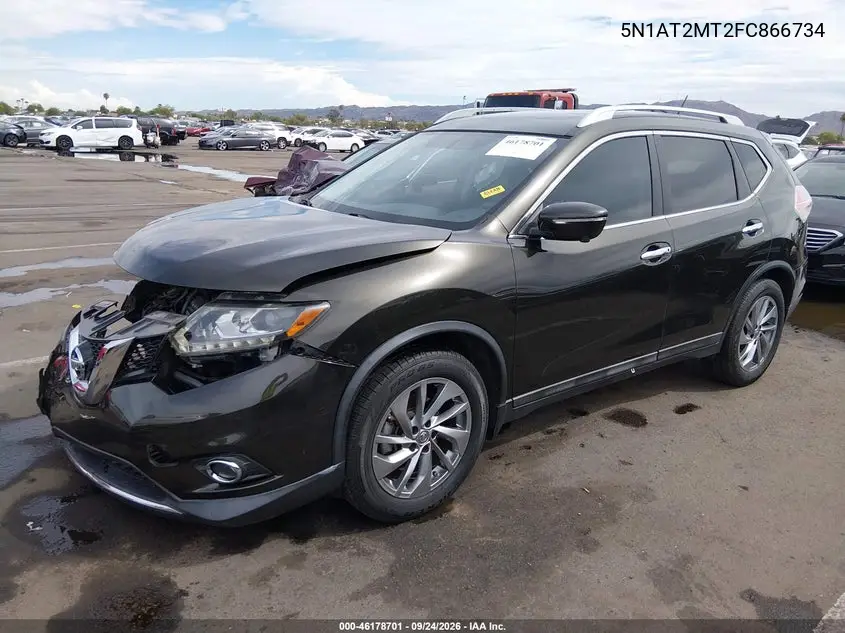 2015 NISSAN ROGUE VIN 5N1AT2MT2FC866734 — фото 2