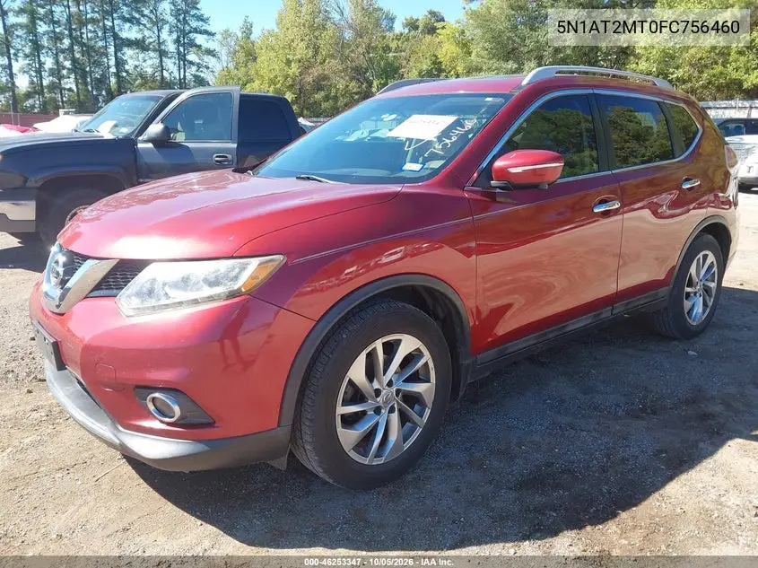 2015 NISSAN ROGUE VIN 5N1AT2MT0FC756460 — фото 2