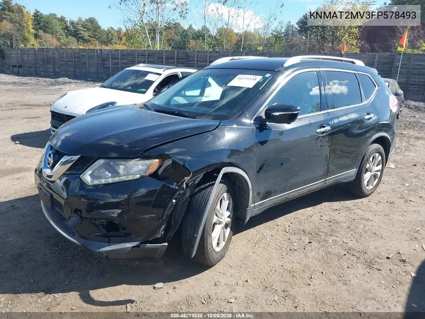 2015 NISSAN ROGUE VIN KNMAT2MV3FP578493 — фото 2