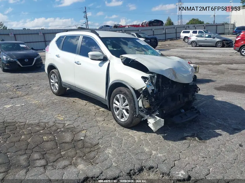 NISSAN ROGUE 2015, VIN KNMAT2MT6FP581953