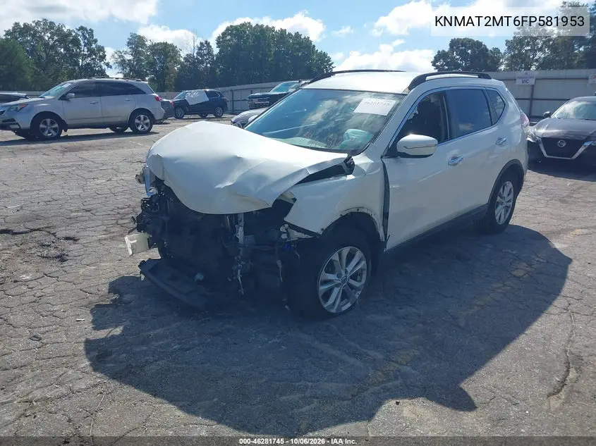 2015 NISSAN ROGUE VIN KNMAT2MT6FP581953 — фото 2