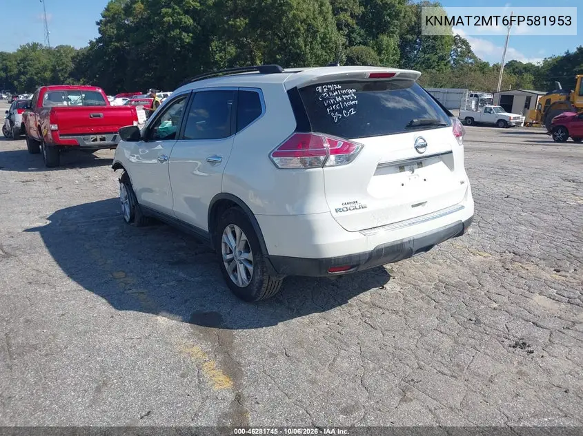 2015 NISSAN ROGUE VIN KNMAT2MT6FP581953 — фото 3