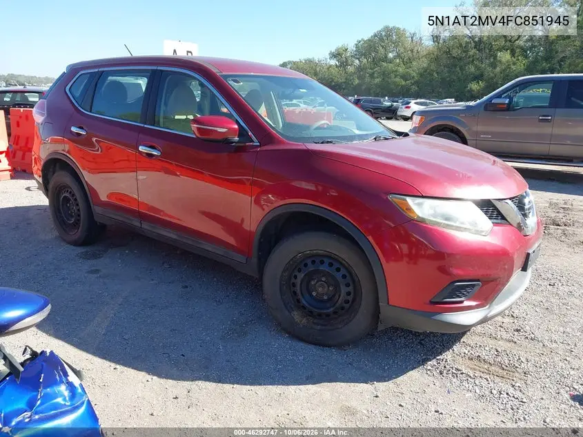 NISSAN ROGUE 2015, VIN 5N1AT2MV4FC851945