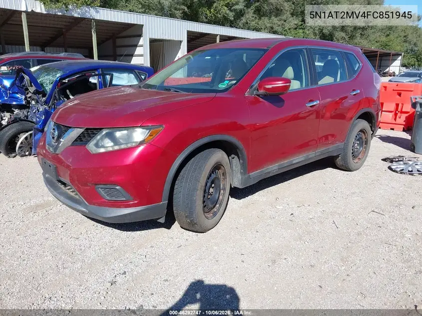 2015 NISSAN ROGUE VIN 5N1AT2MV4FC851945 — фото 2