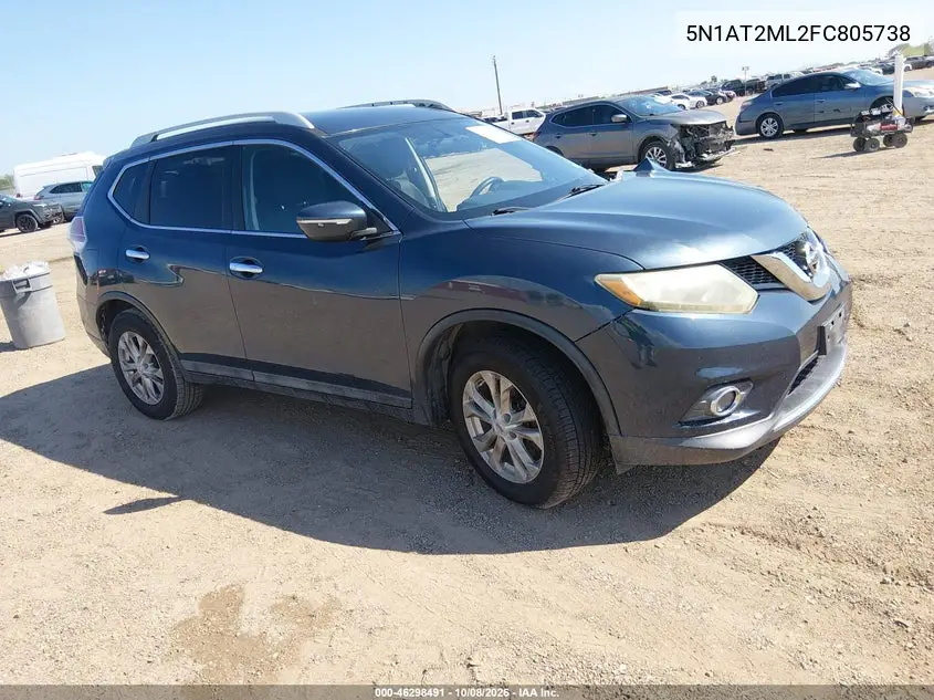 NISSAN ROGUE 2015, VIN 5N1AT2ML2FC805738