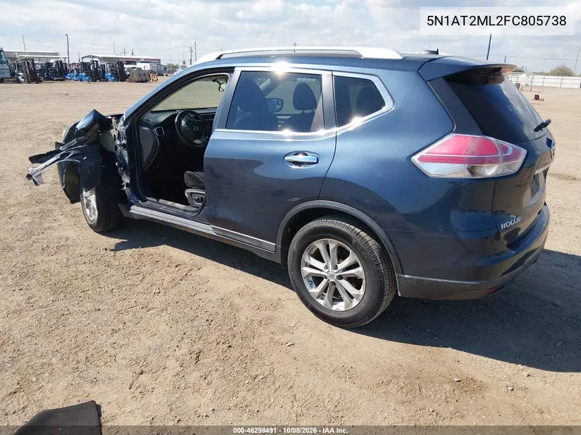 2015 NISSAN ROGUE VIN 5N1AT2ML2FC805738 — фото 3