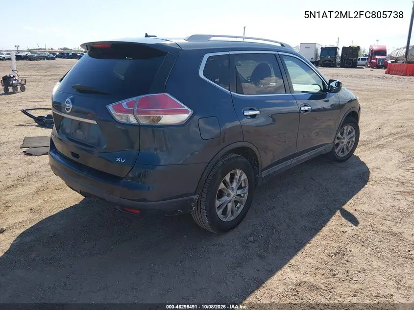 2015 NISSAN ROGUE VIN 5N1AT2ML2FC805738 — фото 4