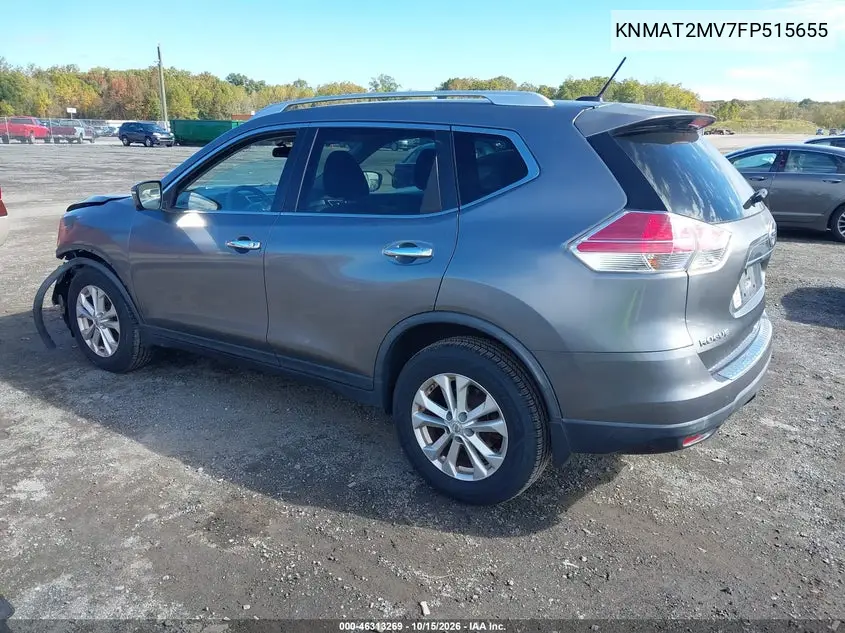 2015 NISSAN ROGUE VIN KNMAT2MV7FP515655 — фото 3