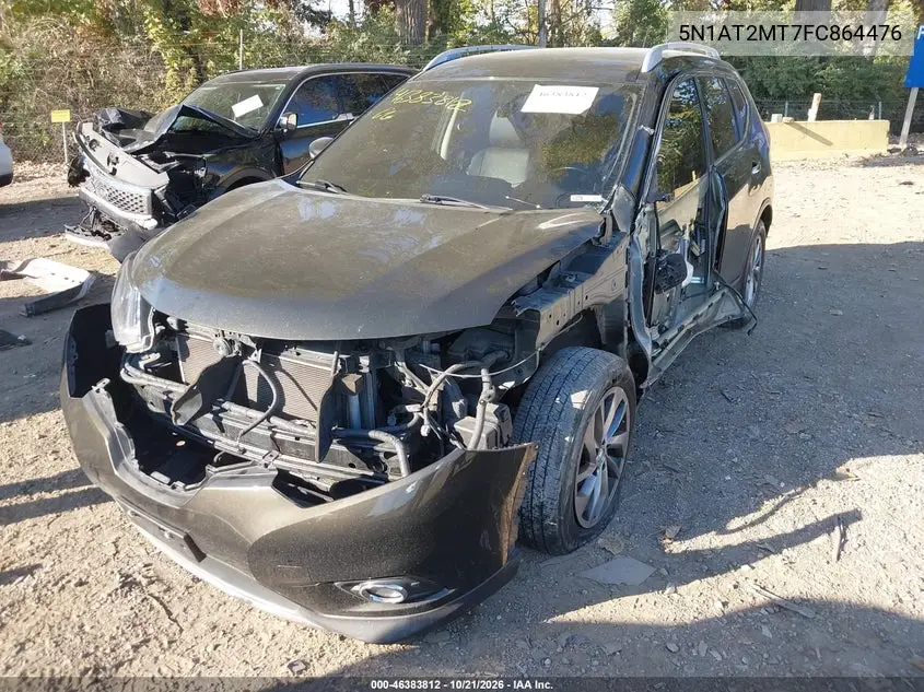 2015 NISSAN ROGUE VIN 5N1AT2MT7FC864476 — фото 2