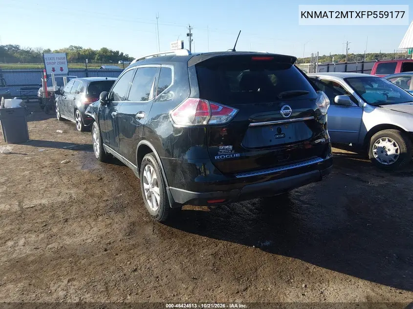 2015 NISSAN ROGUE VIN KNMAT2MTXFP559177 — фото 3