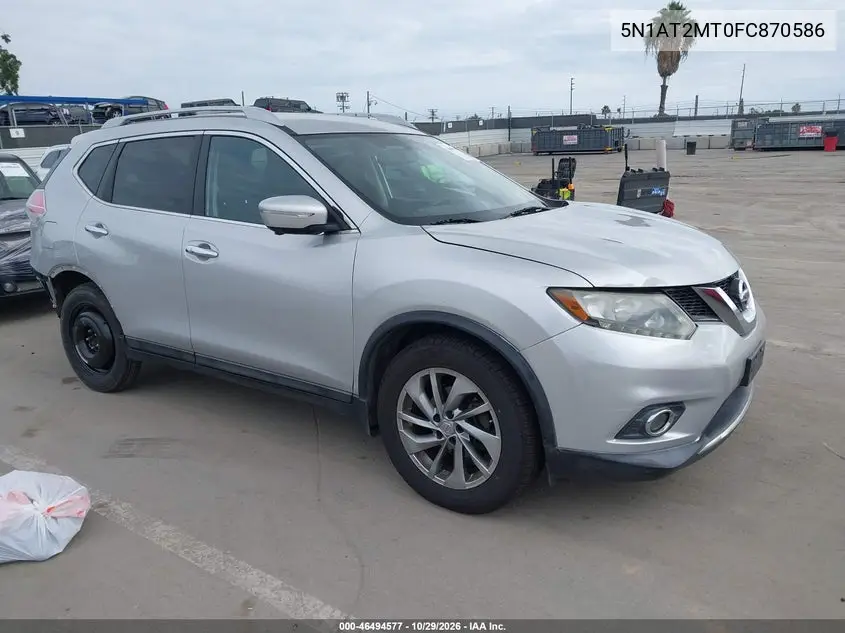 NISSAN ROGUE 2015, VIN 5N1AT2MT0FC870586