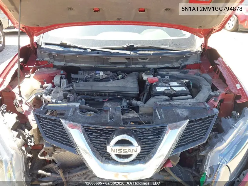 2016 NISSAN ROGUE VIN 5N1AT2MV1GC794878 — фото 10