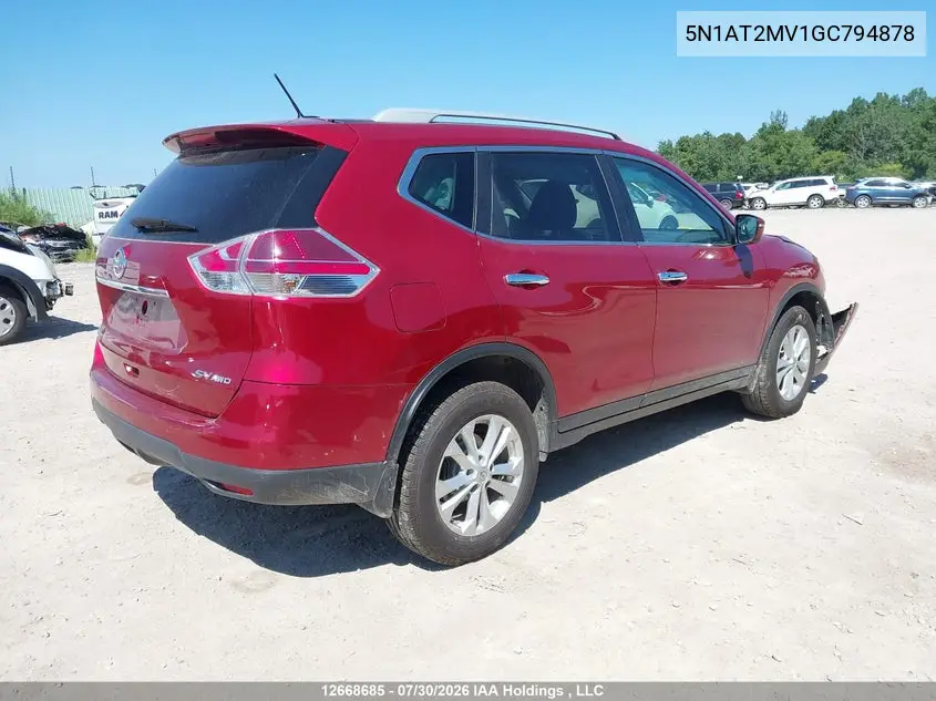 2016 NISSAN ROGUE VIN 5N1AT2MV1GC794878 — фото 4