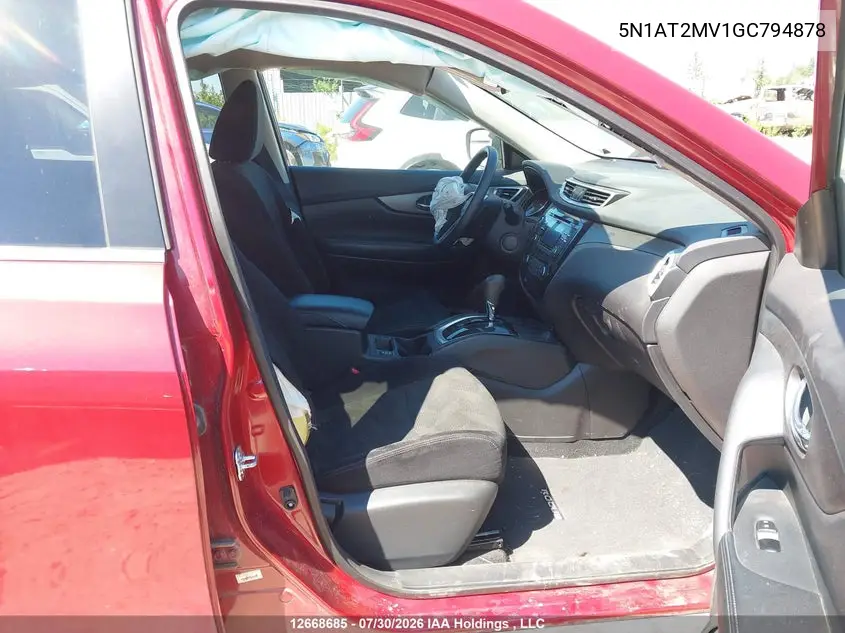 2016 NISSAN ROGUE VIN 5N1AT2MV1GC794878 — фото 5