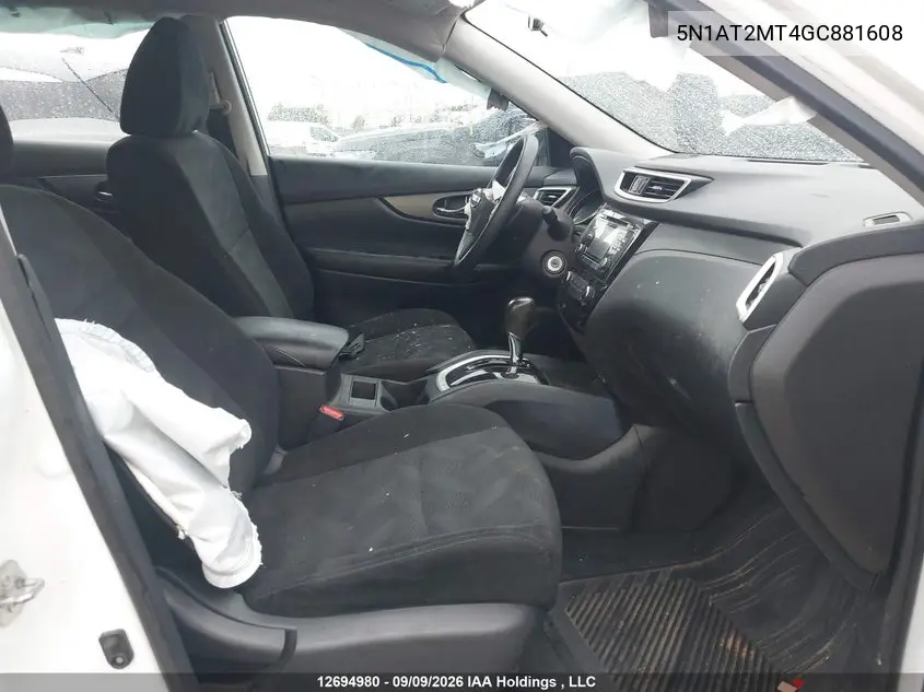 2016 NISSAN ROGUE VIN 5N1AT2MT4GC881608 — фото 5