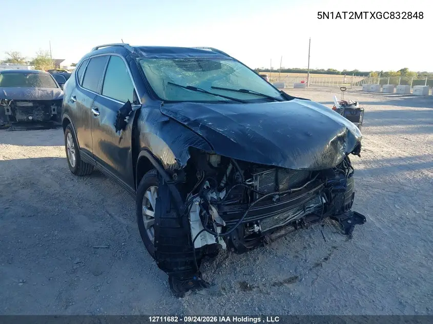NISSAN ROGUE 2016, VIN 5N1AT2MTXGC832848