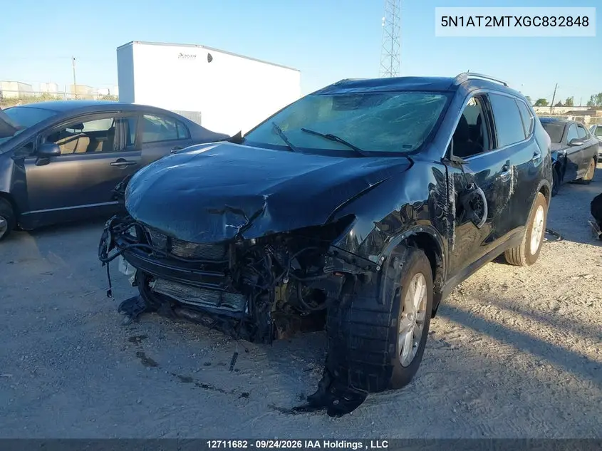 2016 NISSAN ROGUE VIN 5N1AT2MTXGC832848 — фото 2