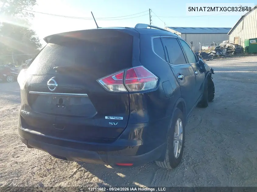 2016 NISSAN ROGUE VIN 5N1AT2MTXGC832848 — фото 4
